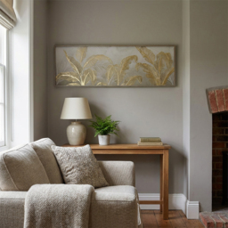 Embellished Gold Leaves Framed Print - Grey - Wilko - thumbnail 5