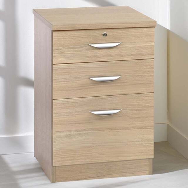 R White Cabinets 3 Drawer Brown Storage Unit - Size: 72.8 x 47.9 x 54cm - Wilko - image 1