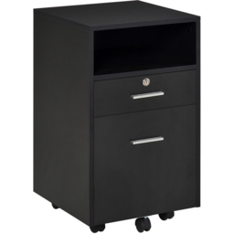 Portland Vinsetto Black Mobile Home Filing Cabinet - Wilko - thumbnail 3