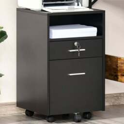 Portland Vinsetto Black Mobile Home Filing Cabinet - Wilko