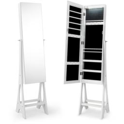 Costway White Freestanding Mirror with Jewellery Cabinet 32 x 110cm - Size: 119.4 x 43.2 x 17.78cm - Wilko - thumbnail 4