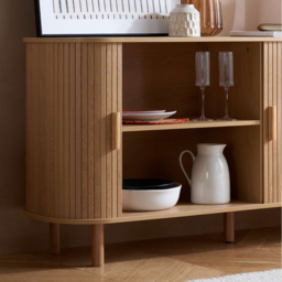 Birlea Axel 2 Door Fluted Brown Sideboard - Size: 76 x 160 x 45cm - SleepSoul - Wilko - thumbnail 7