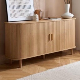 Birlea Axel 2 Door Fluted Brown Sideboard - Size: 76 x 160 x 45cm - SleepSoul - Wilko