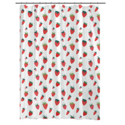 Strawberry Shower Curtain - Clear and Red - Wilko