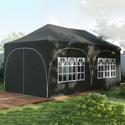 Outsunny 3 x 6m Grey Pop Up Gazebo with Detachable Sidewalls - Dark Grey - Wilko