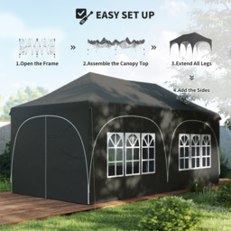 Outsunny 3 x 6m Grey Pop Up Gazebo with Detachable Sidewalls - Dark Grey - Wilko - thumbnail 6