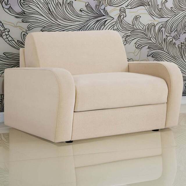 Jay-Be Deco Brushed Twill Linen Snuggler Sofa Bed with e-Sprung Mattress - Size: 2 Seater - Cream - Wilko - image 1