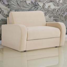 Jay-Be Deco Brushed Twill Linen Snuggler Sofa Bed with e-Sprung Mattress - Size: 2 Seater - Cream - Wilko