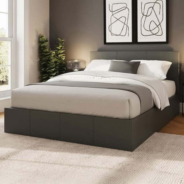 GFW Double Grey Side Lift Ottoman Bed - Wilko - image 1