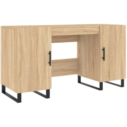 vidaXL 2 Door Modern Desk Sonoma Oak - Size: 75 x 140 x 50cm - Brown - Wilko - thumbnail 3