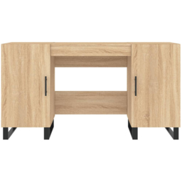 vidaXL 2 Door Modern Desk Sonoma Oak - Size: 75 x 140 x 50cm - Brown - Wilko - thumbnail 7
