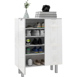 HOMCOM 5 Shelf High Gloss Shoe Storage Cabinet - Size: 95.0 cm x 31.5 cm x 76.0 cmcm - White - Wilko - thumbnail 3