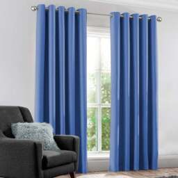 Velosso Kassidy Blue Blackout Curtains 168 x 228cm - Size: W 168 x D 228cm - Wilko - thumbnail 1