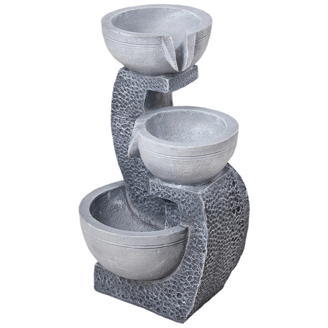 Living and Home 3 Tier Solar Powered LED Light Water Fountain - Size: 45.5 x 25 x 27cm - Grey - Wilko - image 1