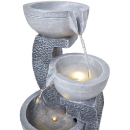 Living and Home 3 Tier Solar Powered LED Light Water Fountain - Size: 45.5 x 25 x 27cm - Grey - Wilko - thumbnail 5