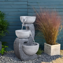 Living and Home 3 Tier Solar Powered LED Light Water Fountain - Size: 45.5 x 25 x 27cm - Grey - Wilko - thumbnail 3