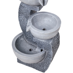 Living and Home 3 Tier Solar Powered LED Light Water Fountain - Size: 45.5 x 25 x 27cm - Grey - Wilko - thumbnail 6