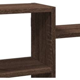 vidaXL 7 Shelf Brown Oak Effect Floating Wall Shelf - Size: 42 x 18 x 129cm - Wilko - thumbnail 7