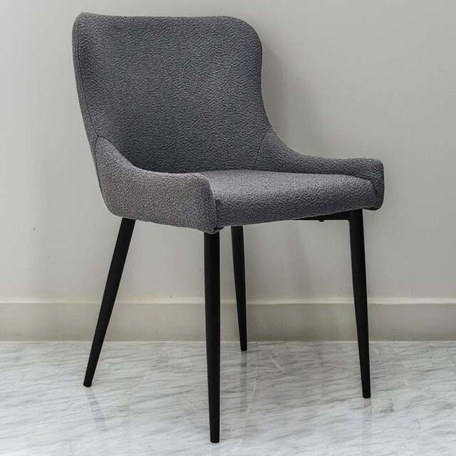 Bentley Designs Rubens Set of 2 Grey Boucle Dining Chair - Wilko - image 1