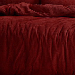 Velosso Single Rubby Red Teddy Fleece Duvet Set - Wilko - thumbnail 4