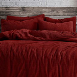 Velosso Single Rubby Red Teddy Fleece Duvet Set - Wilko - thumbnail 3