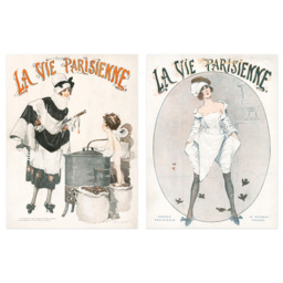 Artery8 Vintage French Magazine Cover Woman WW1 Birds Wall Art Print 30 x 41cm 6 Pack - Size: 40.5 x 30.5 x 0.3cm - Multi - Wilko - thumbnail 5