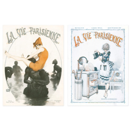 Artery8 Vintage French Magazine Cover Woman WW1 Birds Wall Art Print 30 x 41cm 6 Pack - Size: 40.5 x 30.5 x 0.3cm - Multi - Wilko - thumbnail 4