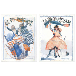 Artery8 Vintage French Magazine Cover Woman WW1 Birds Wall Art Print 30 x 41cm 6 Pack - Size: 40.5 x 30.5 x 0.3cm - Multi - Wilko - thumbnail 3