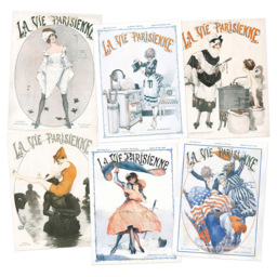 Artery8 Vintage French Magazine Cover Woman WW1 Birds Wall Art Print 30 x 41cm 6 Pack - Size: 40.5 x 30.5 x 0.3cm - Multi - Wilko - thumbnail 1