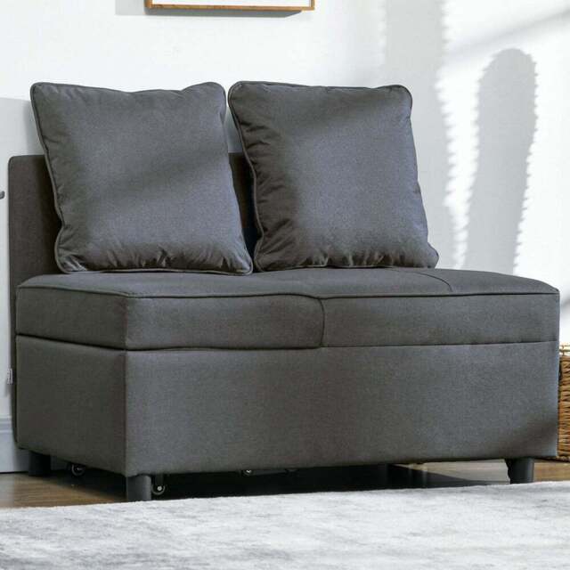 Portland Grey 2 Seater Recliner Sofa Bed - Size: Single - Wilko - image 1