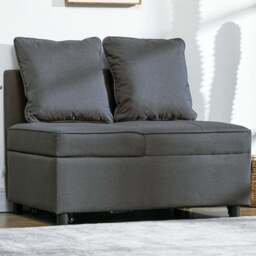Portland Grey 2 Seater Recliner Sofa Bed - Size: Single - Wilko - thumbnail 1