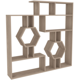 Decorotika Tamara Cordoba Geometric Unique Bookshelf - Size: 134 x 134 x 22cm - Grey - Wilko - thumbnail 4