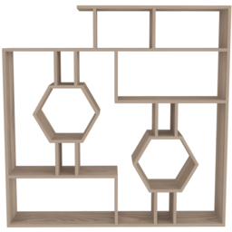 Decorotika Tamara Cordoba Geometric Unique Bookshelf - Size: 134 x 134 x 22cm - Grey - Wilko - thumbnail 3