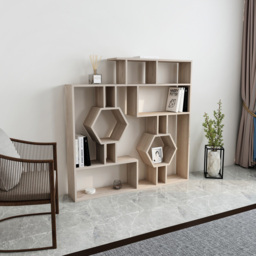 Decorotika Tamara Cordoba Geometric Unique Bookshelf - Size: 134 x 134 x 22cm - Grey - Wilko - thumbnail 7