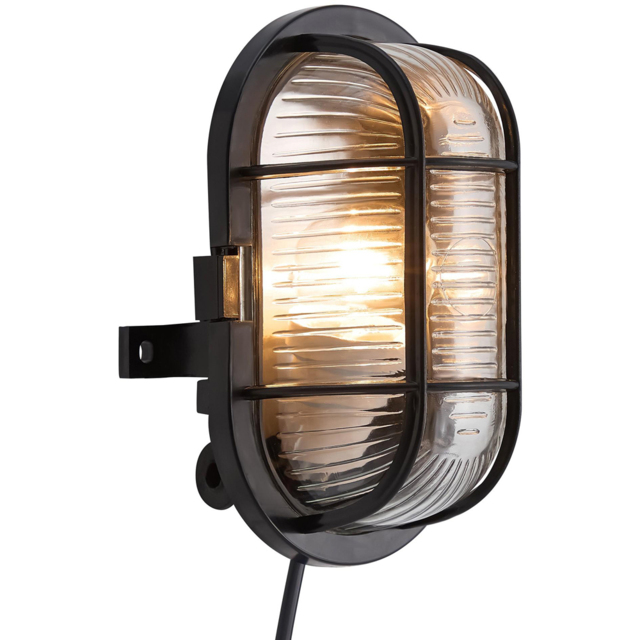 Nordlux Skotlampe Black Oval Outdoor Wall Light - Size: 18 x 10 x 11cm - Wilko - image 1