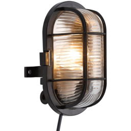 Nordlux Skotlampe Black Oval Outdoor Wall Light - Size: 18 x 10 x 11cm - Wilko