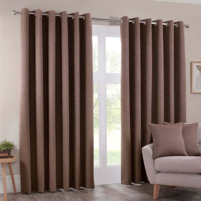 Crofton Eyelet Curtain - Chocolate/229cm - Divante - Wilko - image 1