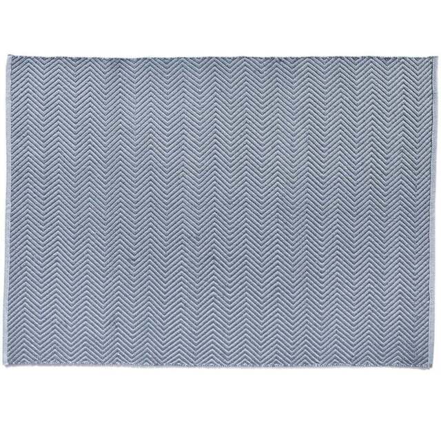 Hug Rug Denim Blue Woven Herringbone Rug 160 x 230cm - Wilko - image 1