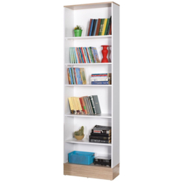 FWStyle 6 Tier White and Oak Shelving Unit - Size: 6 Shelf - Wilko - thumbnail 4