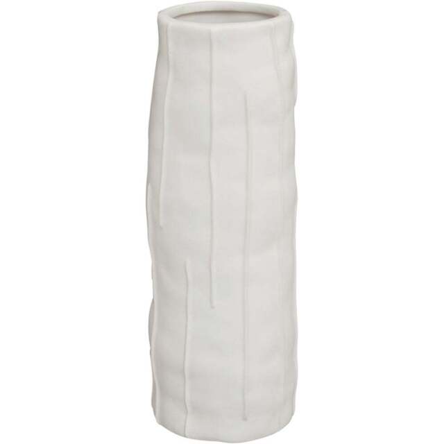 Premier Housewares White Fara Ceramic Vase Large - Size: 9 x 9 x 25cm - Wilko - image 1