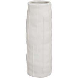 Premier Housewares White Fara Ceramic Vase Large - Size: 9 x 9 x 25cm - Wilko
