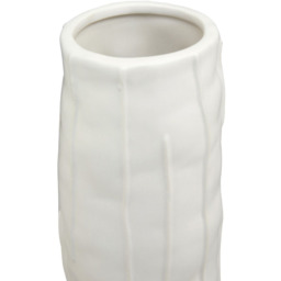 Premier Housewares White Fara Ceramic Vase Large - Size: 9 x 9 x 25cm - Wilko - thumbnail 5