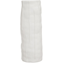 Premier Housewares White Fara Ceramic Vase Large - Size: 9 x 9 x 25cm - Wilko - thumbnail 3