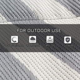 Outsunny Grey and Cream Reversible Outdoor Rug 182 x 274cm - Size: 274 x 182 x 0.3cm - Multi - Wilko - thumbnail 7