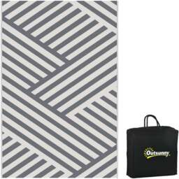 Outsunny Grey and Cream Reversible Outdoor Rug 182 x 274cm - Size: 274 x 182 x 0.3cm - Multi - Wilko - thumbnail 1