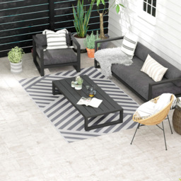 Outsunny Grey and Cream Reversible Outdoor Rug 182 x 274cm - Size: 274 x 182 x 0.3cm - Multi - Wilko - thumbnail 3