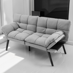 Costway Double Sleeper Grey Sofa Bed - Size: 2 Seater - Wilko