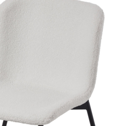 H&O Direct Set of 2 Teddy Fur Dining Chair - Size: 78 x 48 x 54cm - White - Wilko - thumbnail 6