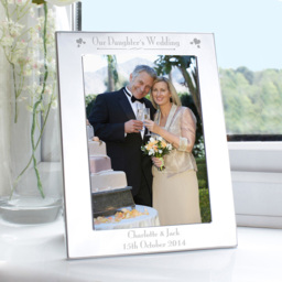 Personalised Memento Personalised Silver Our Daughters Wedding Photo Frame 5 x 7 inch - Wilko - thumbnail 3