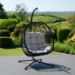 Artemis Home Hebden Light Grey Garden Hanging Egg Chair - Size: 190 x 107 x 75cm - Wilko - thumbnail 6